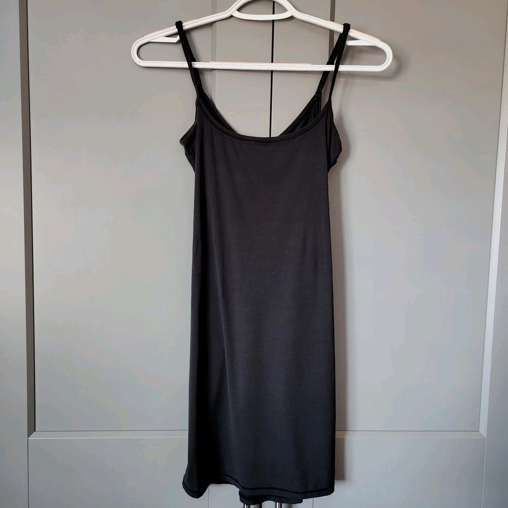 New SKIMS Fits Everybody Slip Dress Onyx Black XS DS-DRS-9046W Mini Tank Tag